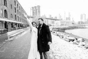 Wedding couple at DUMBO