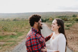 Couple engaged in Connecticut Apple orchard