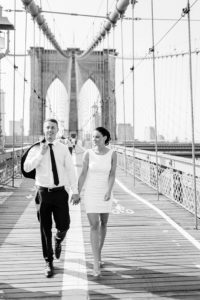 Brooklyn bridge wedding couple