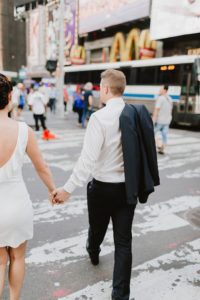 Times Square NYC wedding couple