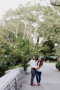 Central Park Manhattan engaged couple