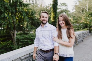Central Park Manhattan engaged couple