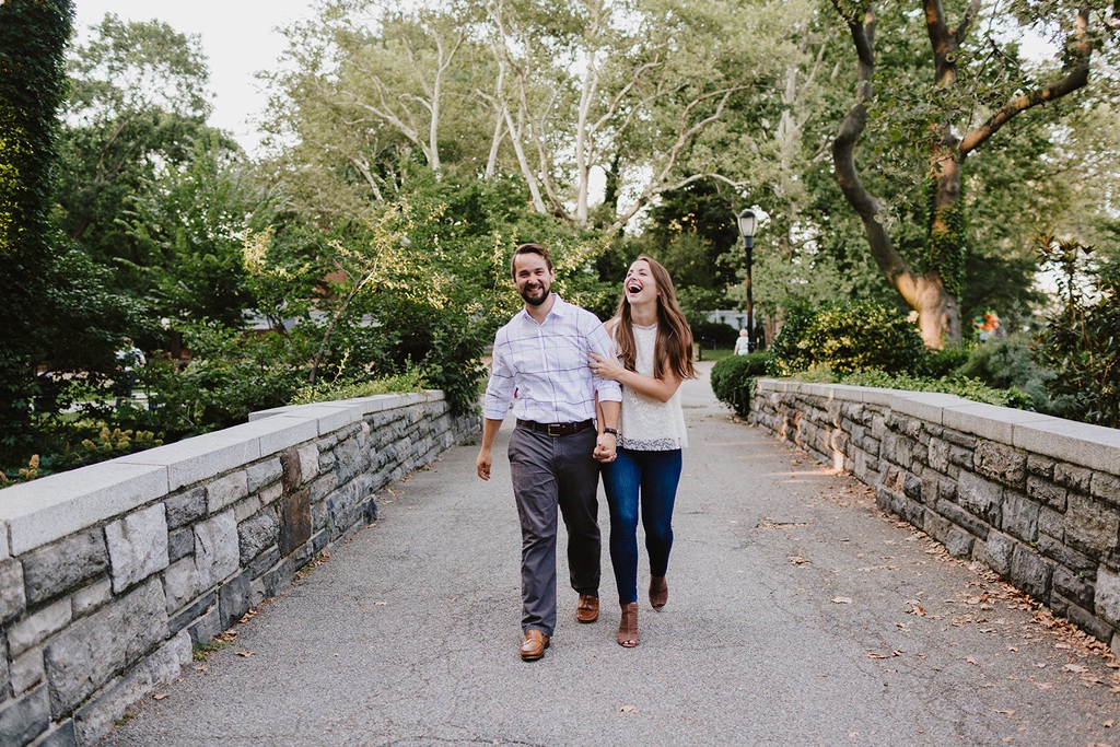 Central Park Manhattan engaged couple
