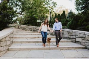 Central Park Manhattan engaged couple