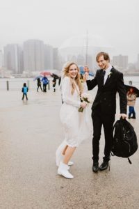 DUMBO rainy day wedding