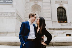 New York Public Library engaged couple