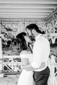 Ladies Pavilion central park wedding kiss