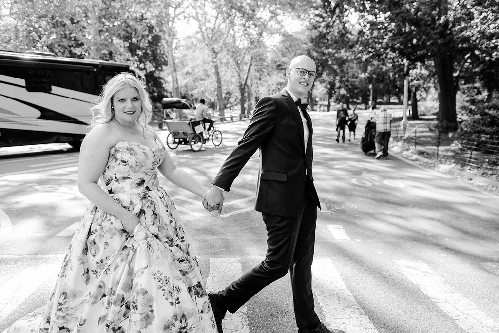 Central Park Wedding bride and groom
