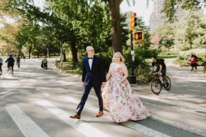 Central Park Wedding bride and groom