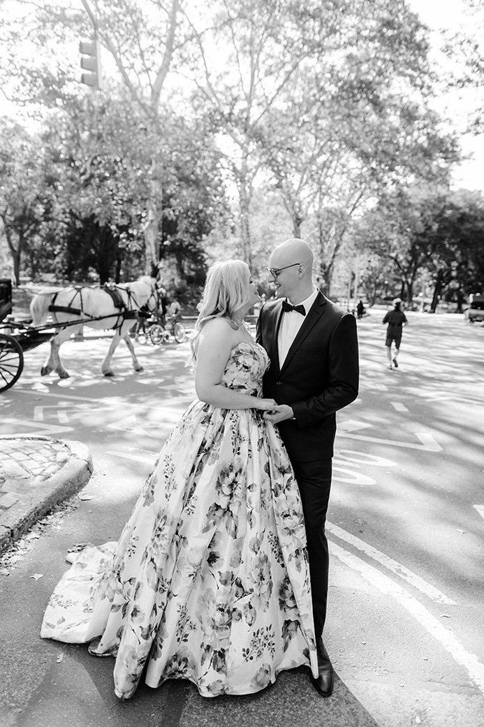 Central Park Wedding bride and groom