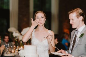 Roundhouse Beacon NYC bride eating cake