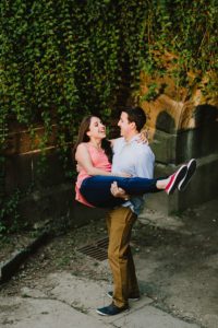 Central Park engaged couple
