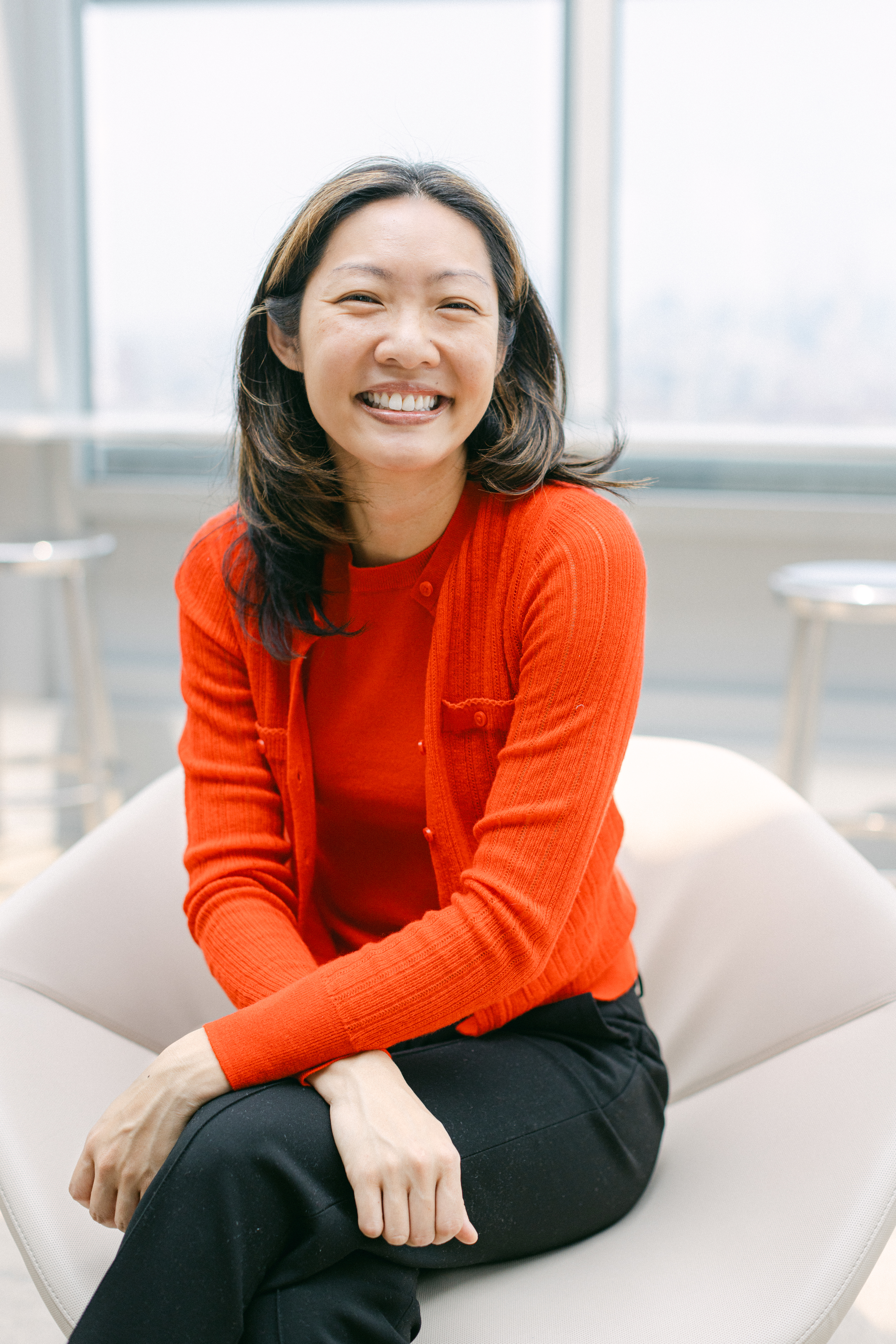 a classic brand photo of a woman smiling to the camera