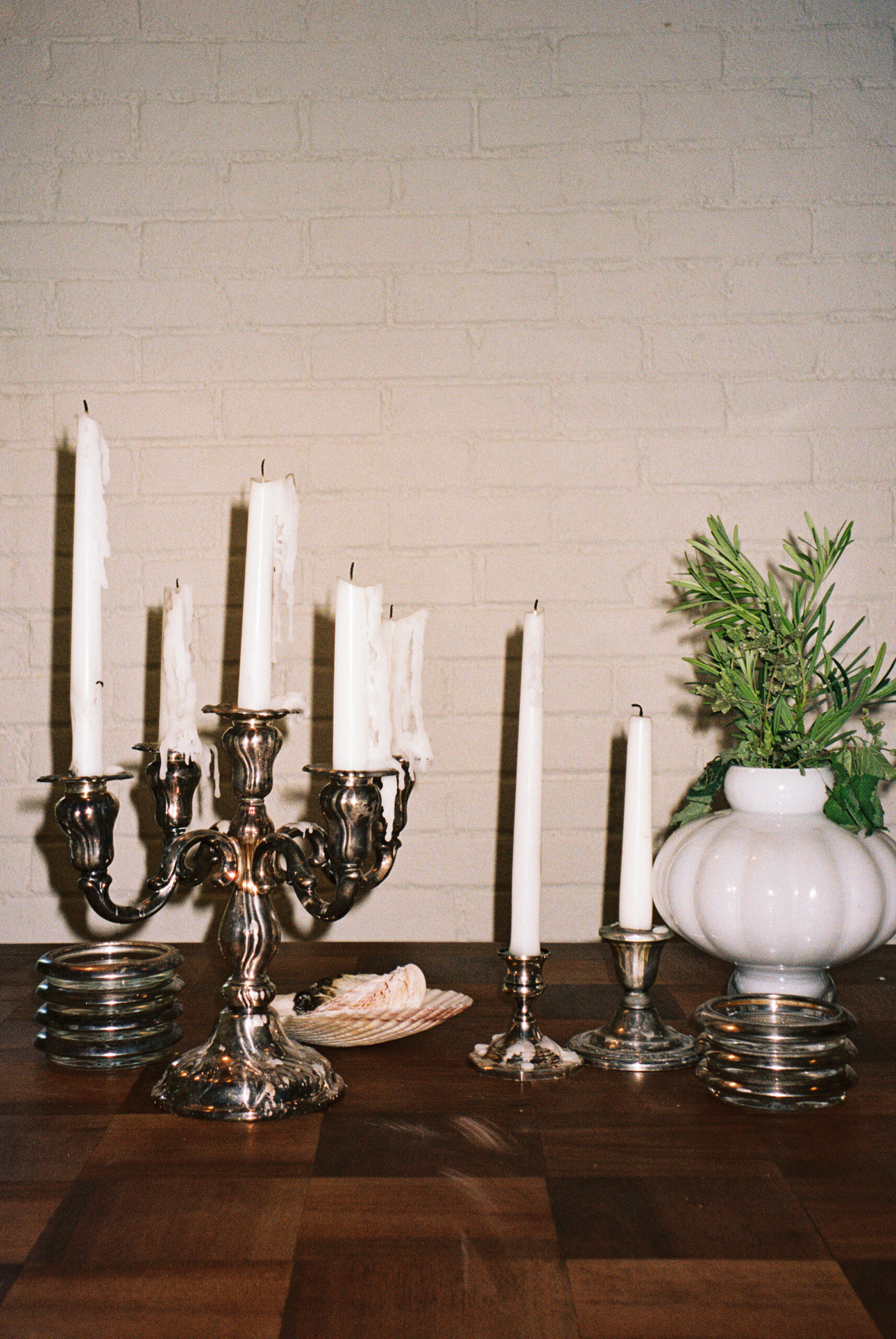 Candlestick details for a brand photography session