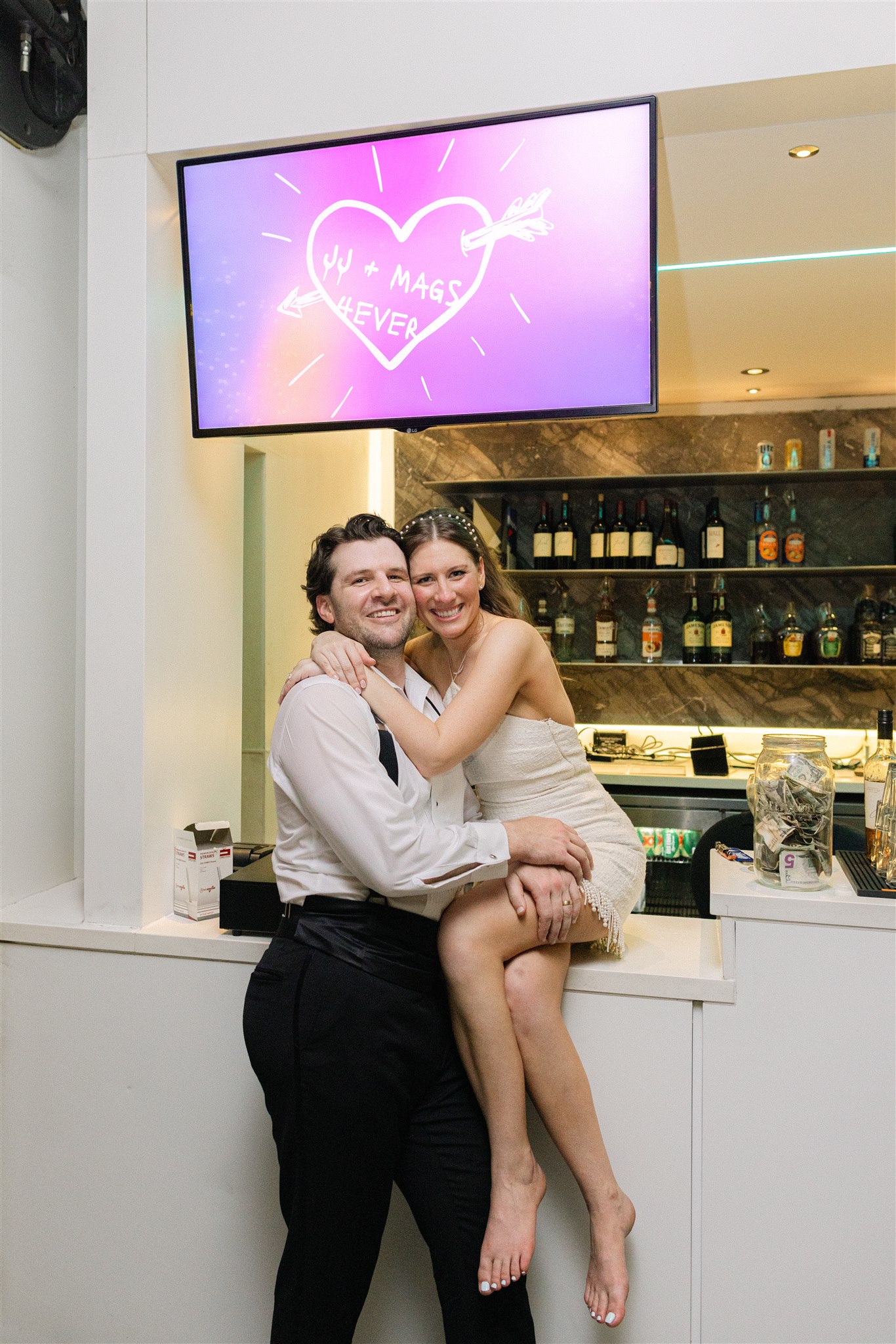 bride and groom at their wedding reception