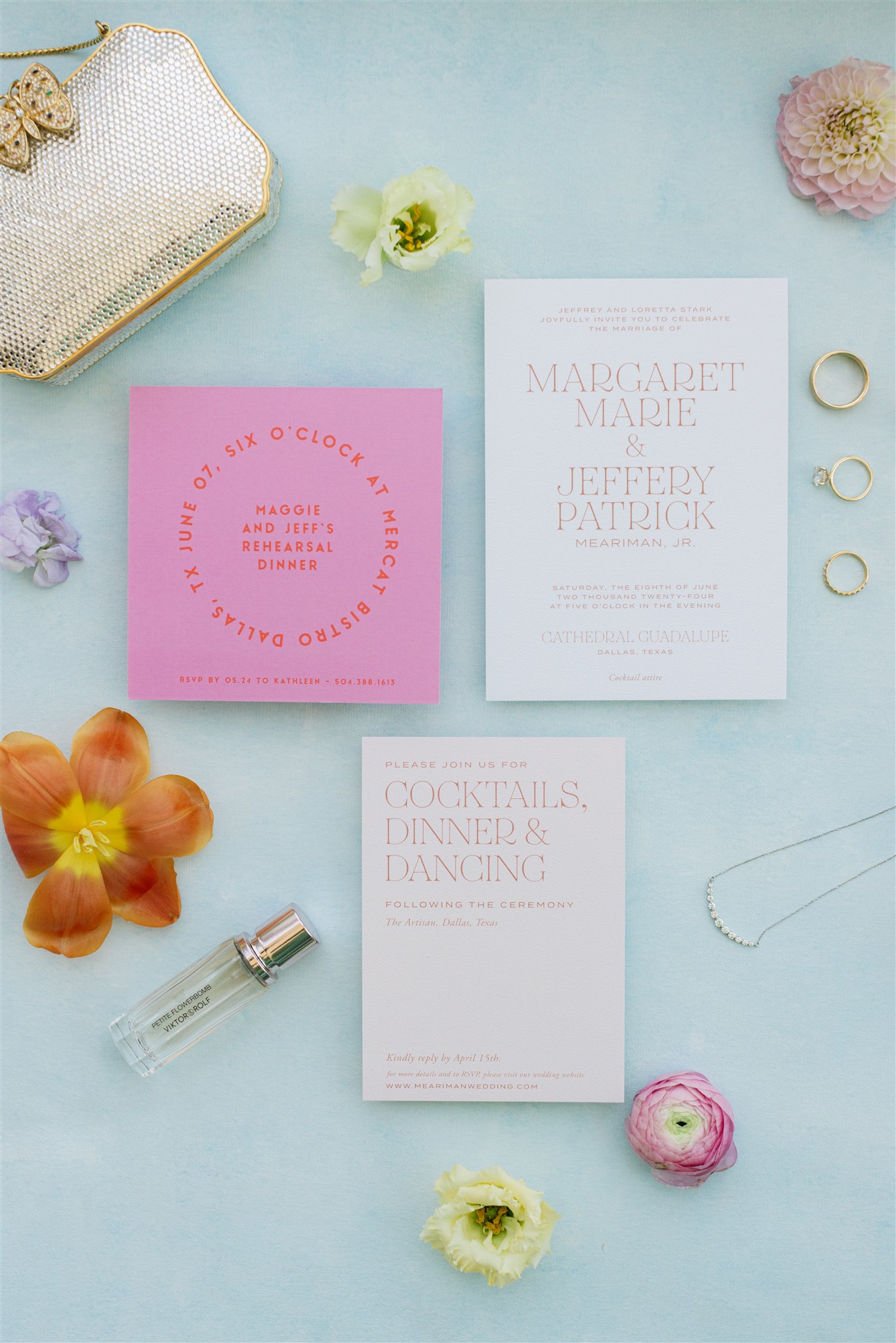 Colorful wedding invitation suite