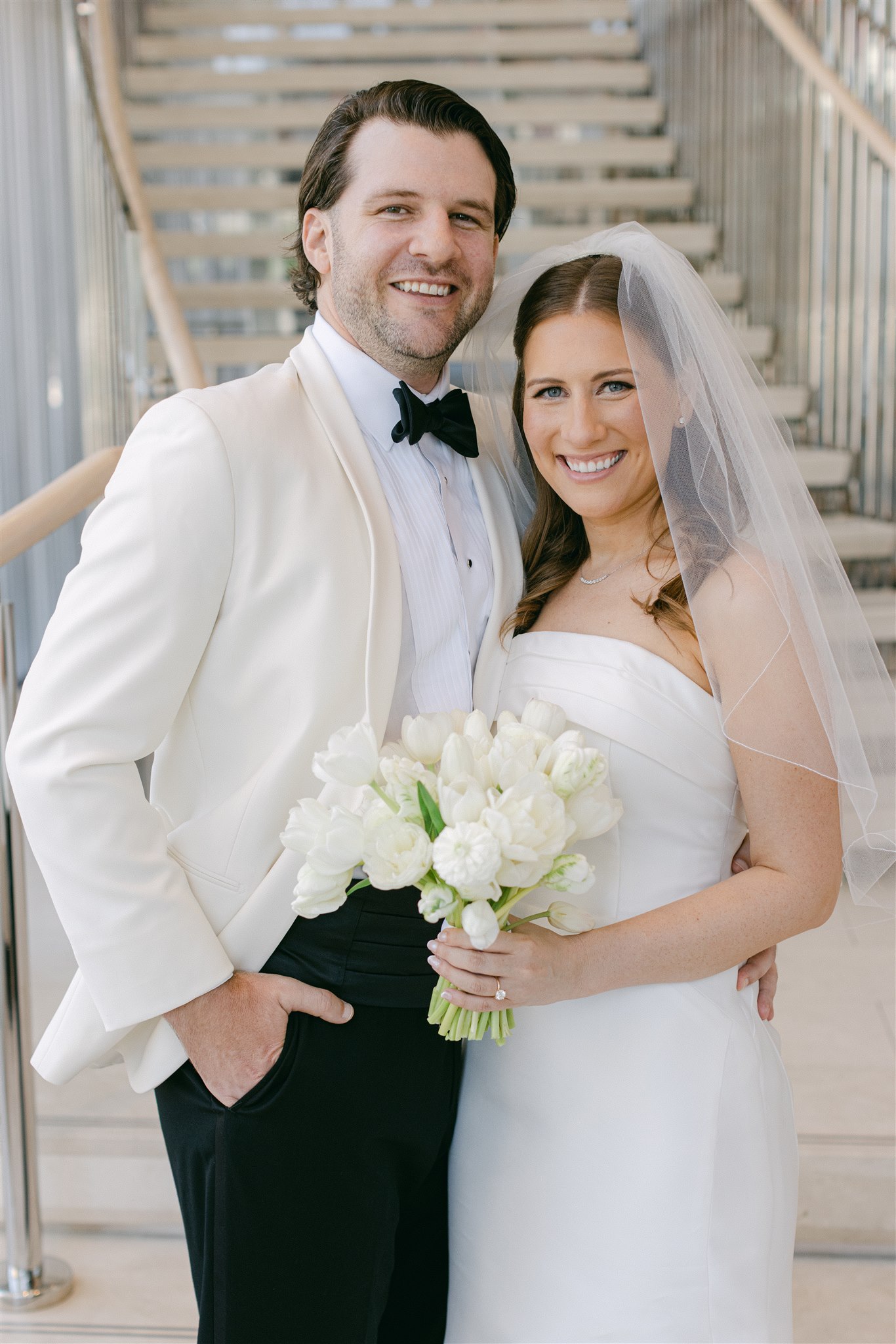 bride and groom first look at Hall Arts Hotel