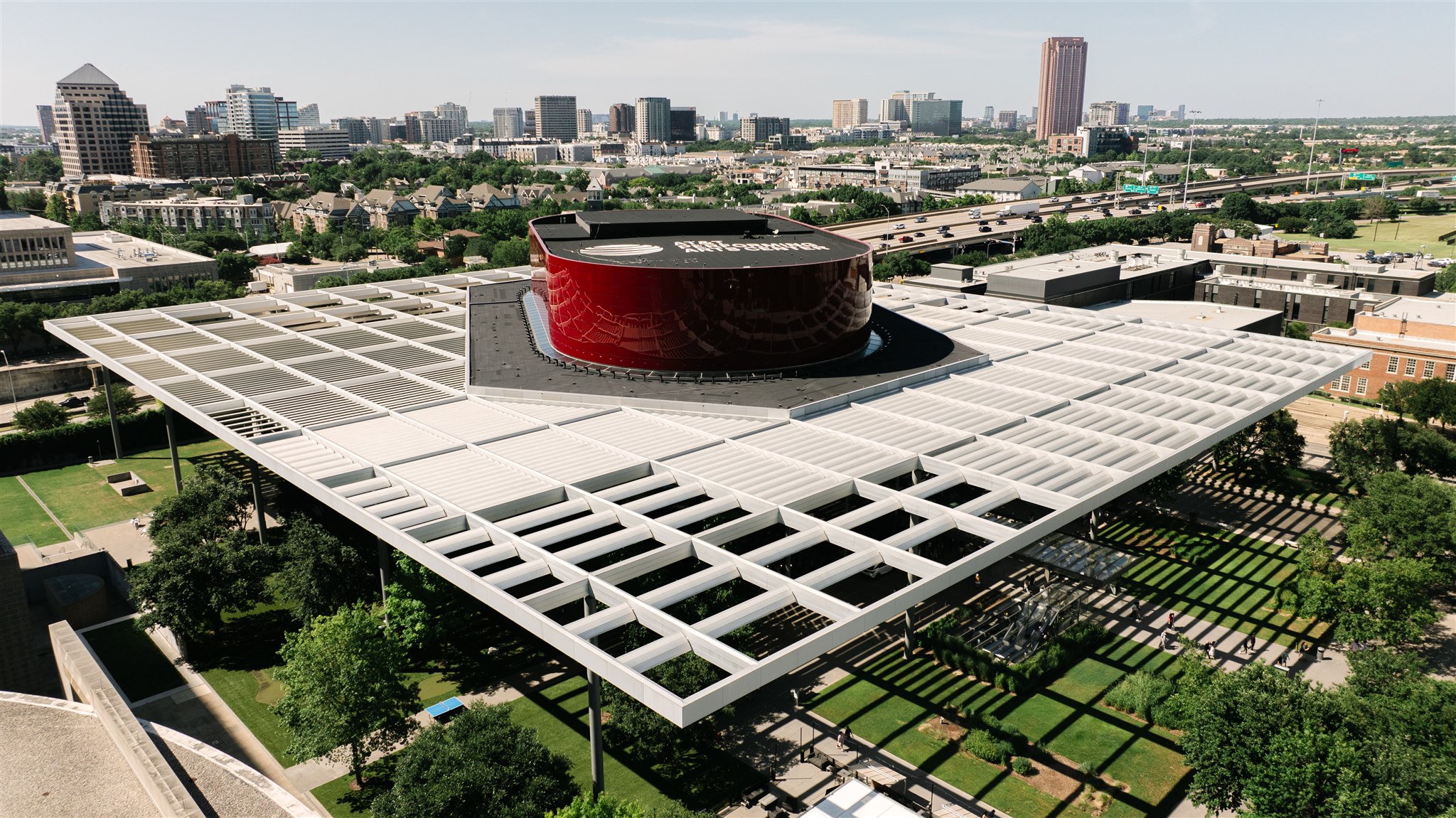 Dallas AT&T Center drone view