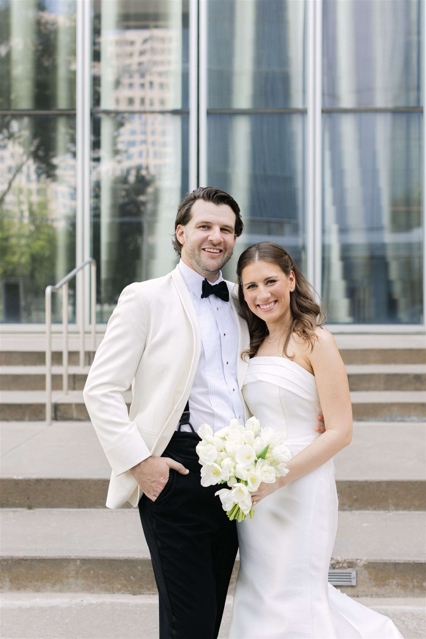 bride and groom portraits at Wyly Theatre