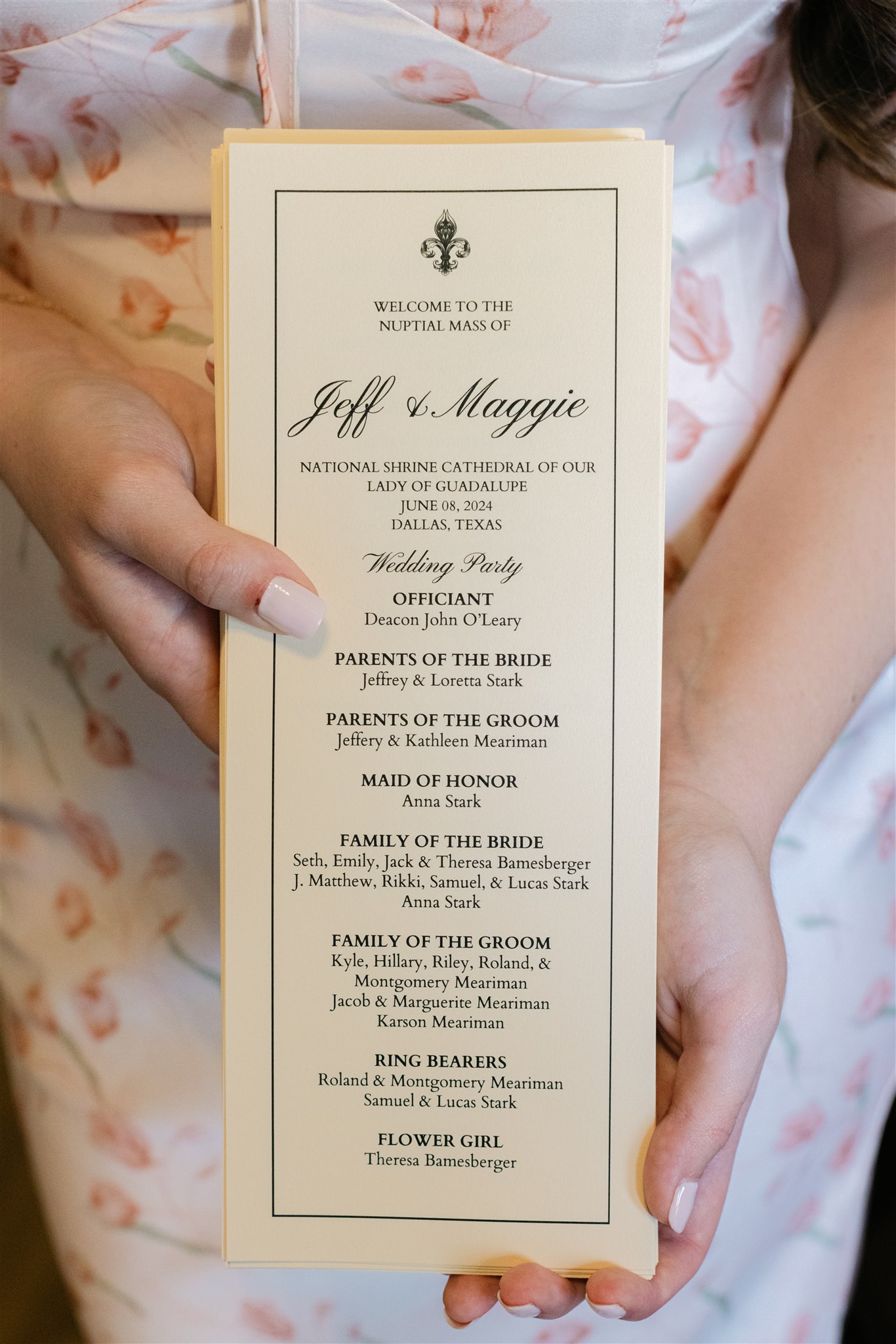 Wedding ceremony program