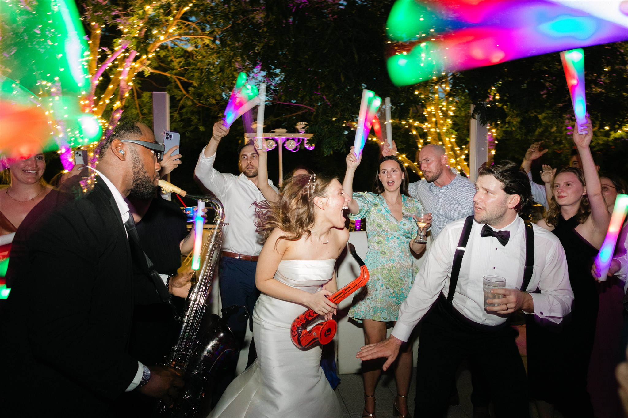 bride and groom dancing at a wedding reception