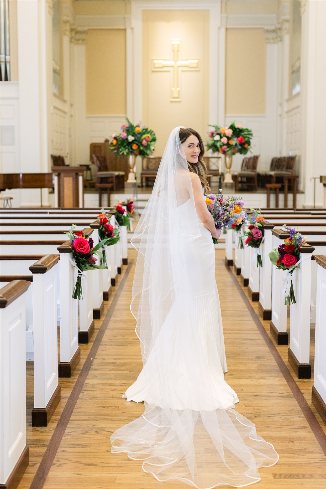 bridal portraits at the Perkins Chapel in dallas texas