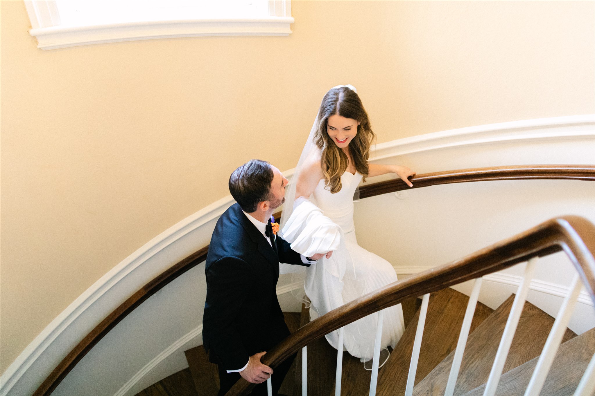 wedding couple portraits after they got married at Perkins Chapel in Dallas Texas