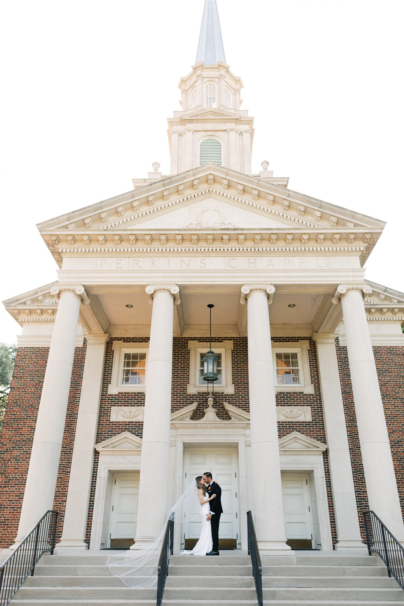 wedding couple portraits after they got married at Perkins Chapel in Dallas Texas