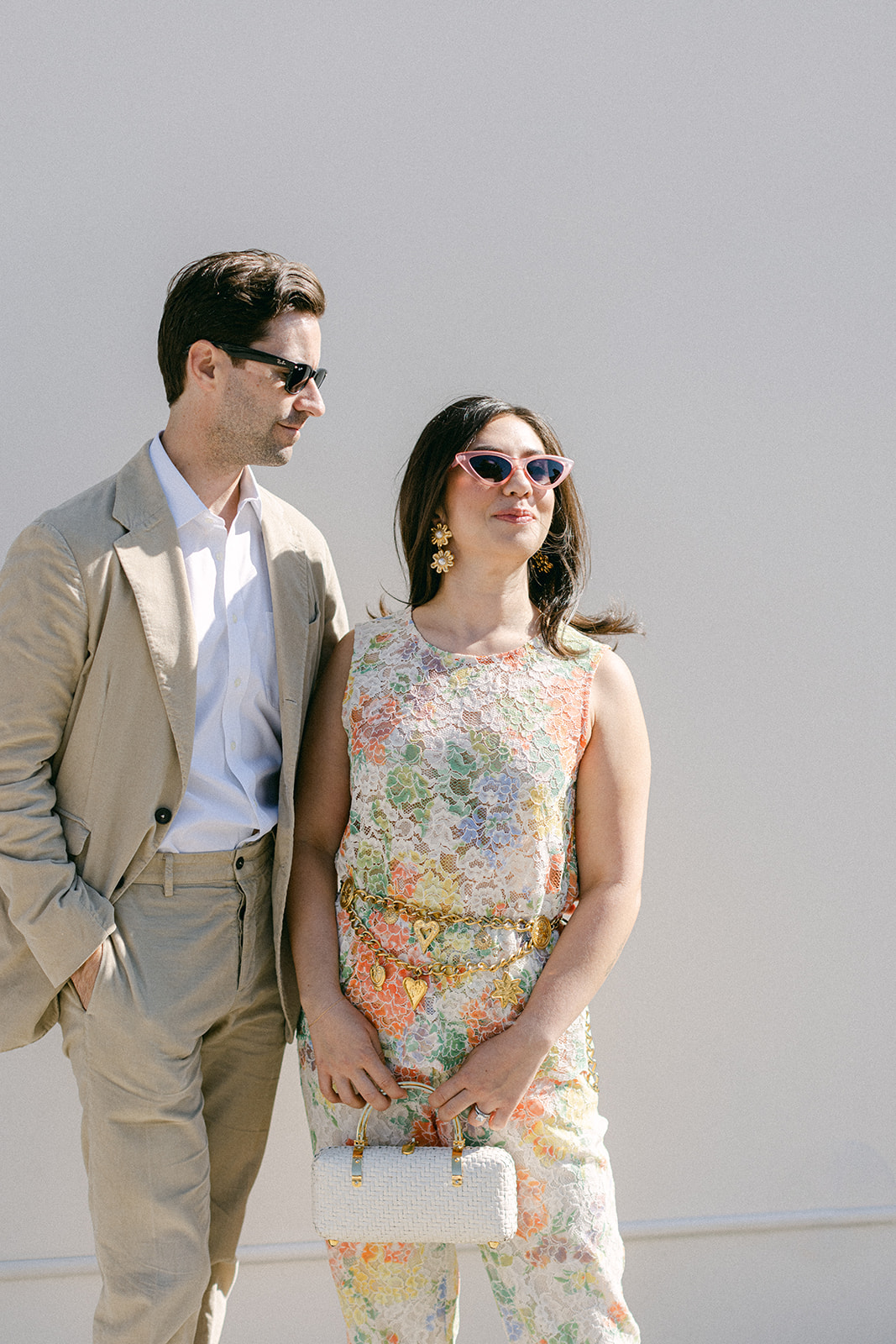 Bride and groom portraits after their European inspired elopement in NYC