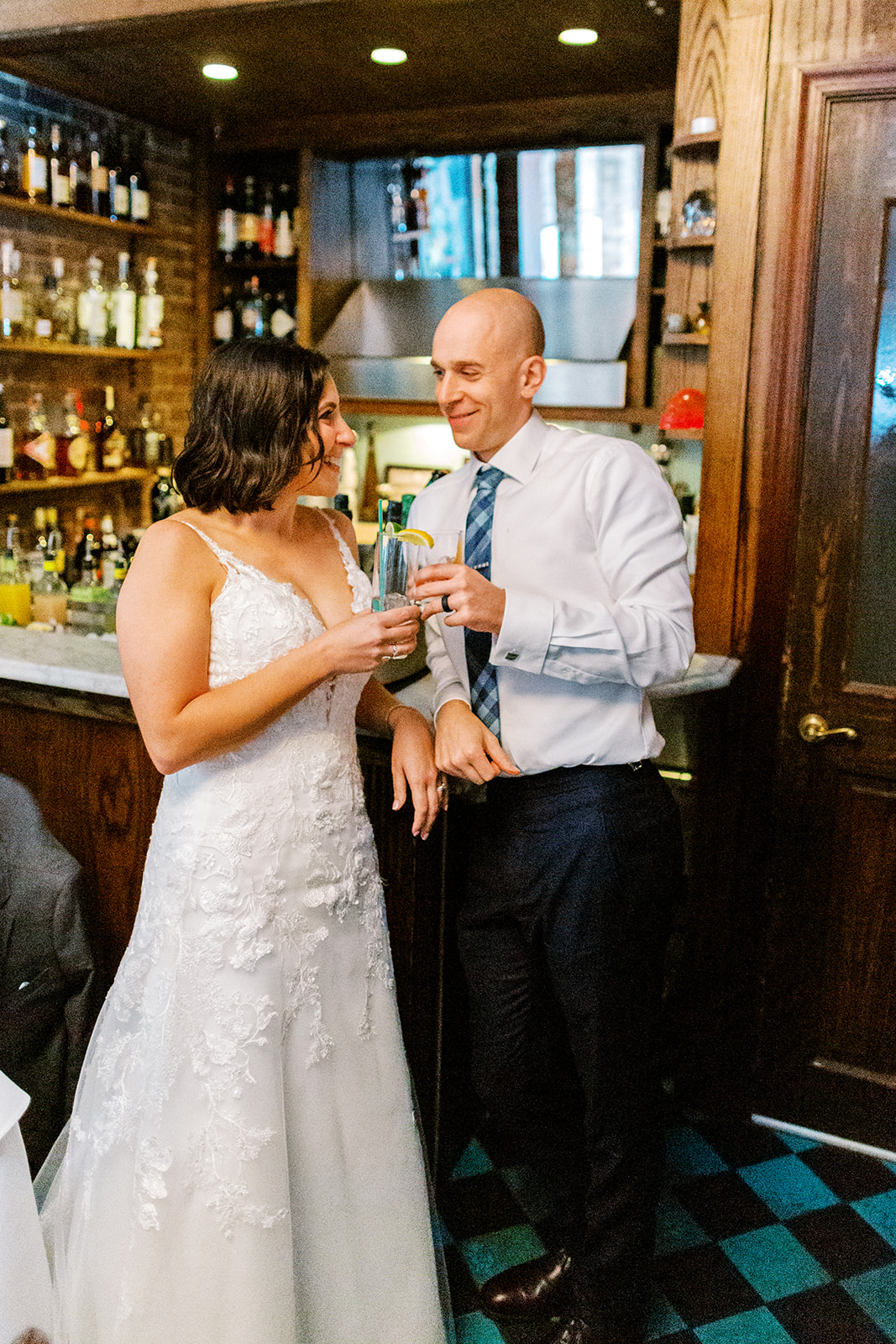 A Bride and Groom at Carbones for their dinner rehearsal in NYC