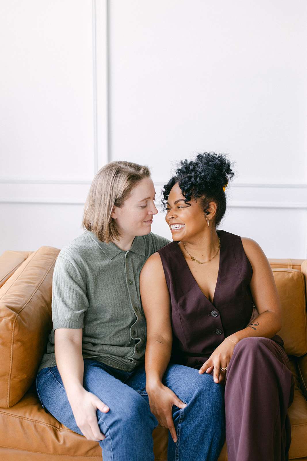 A queer couple at The Lumen Room Home in Dallas, Texas