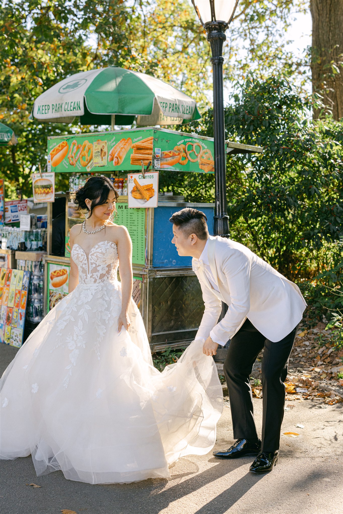 Wedding photos of a couple in NYC