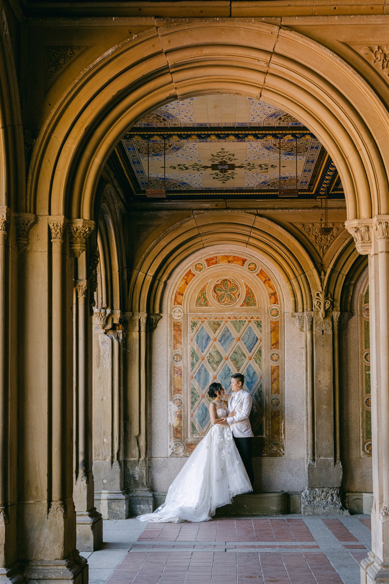 Wedding photos at the bethesda terrace in NYC