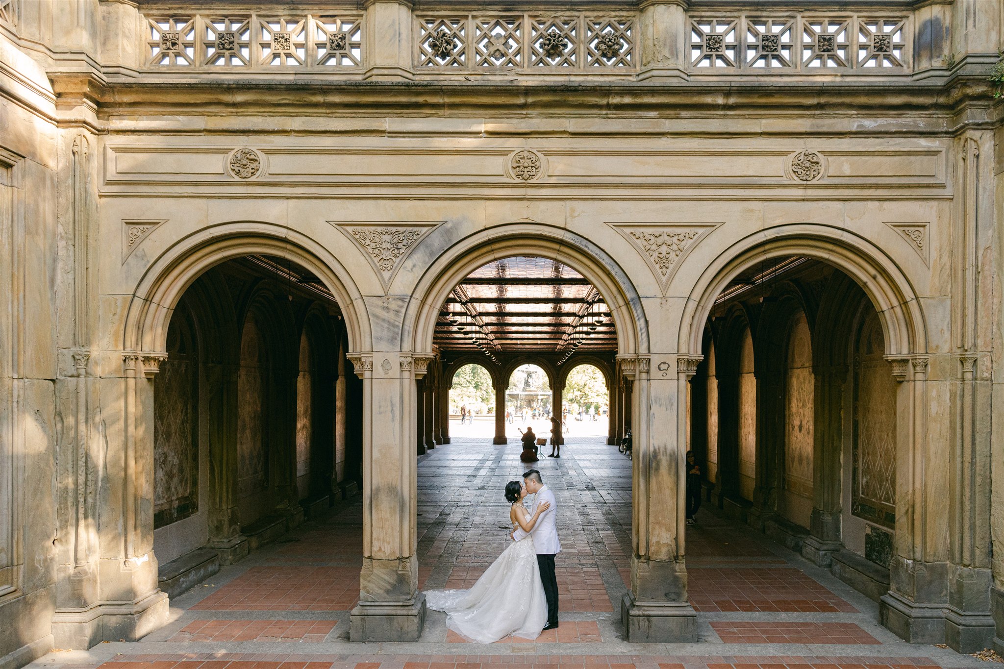 Wedding photos at the bethesda terrace in NYC