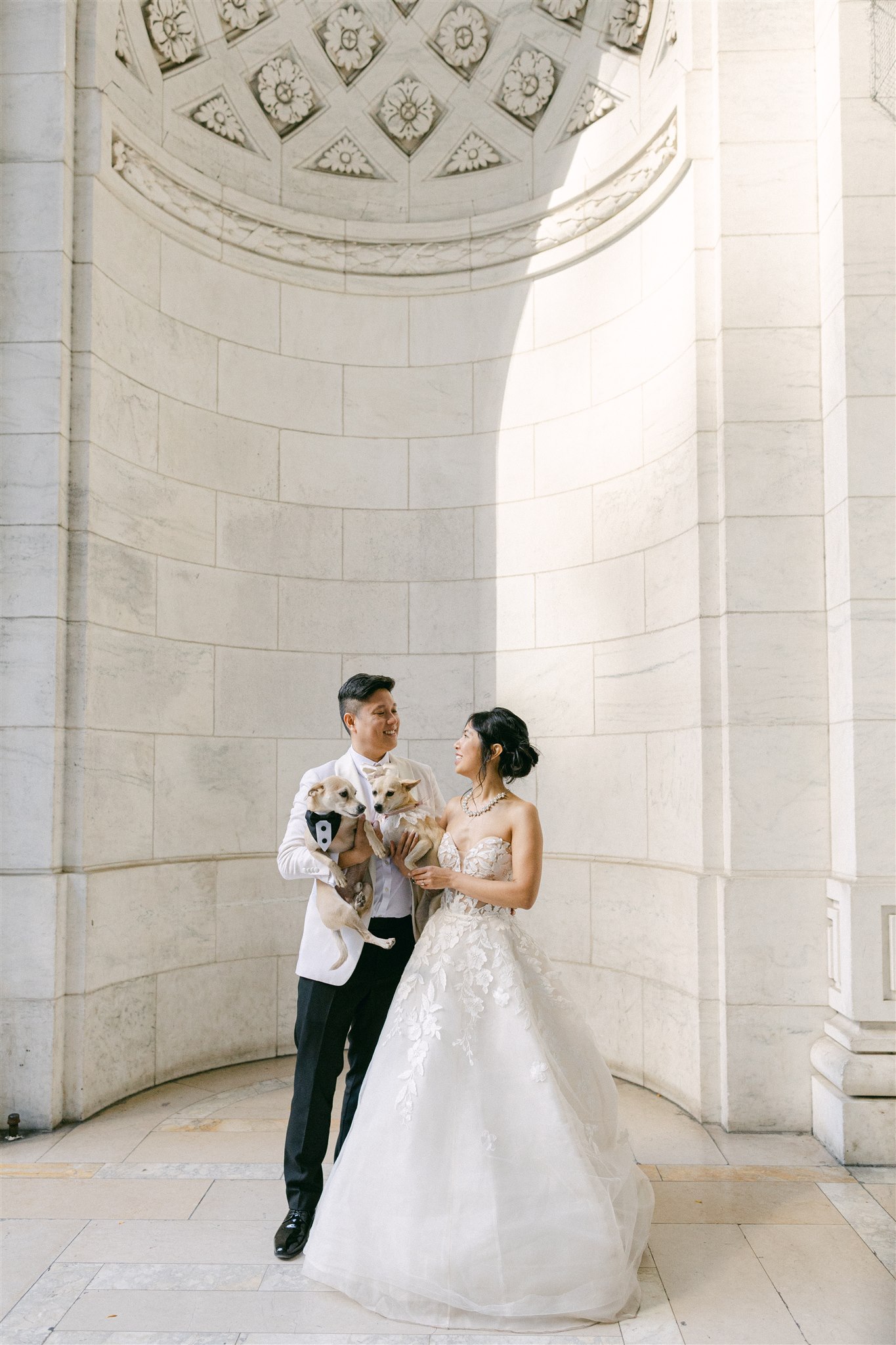 Wedding photos at the New York Public Library 