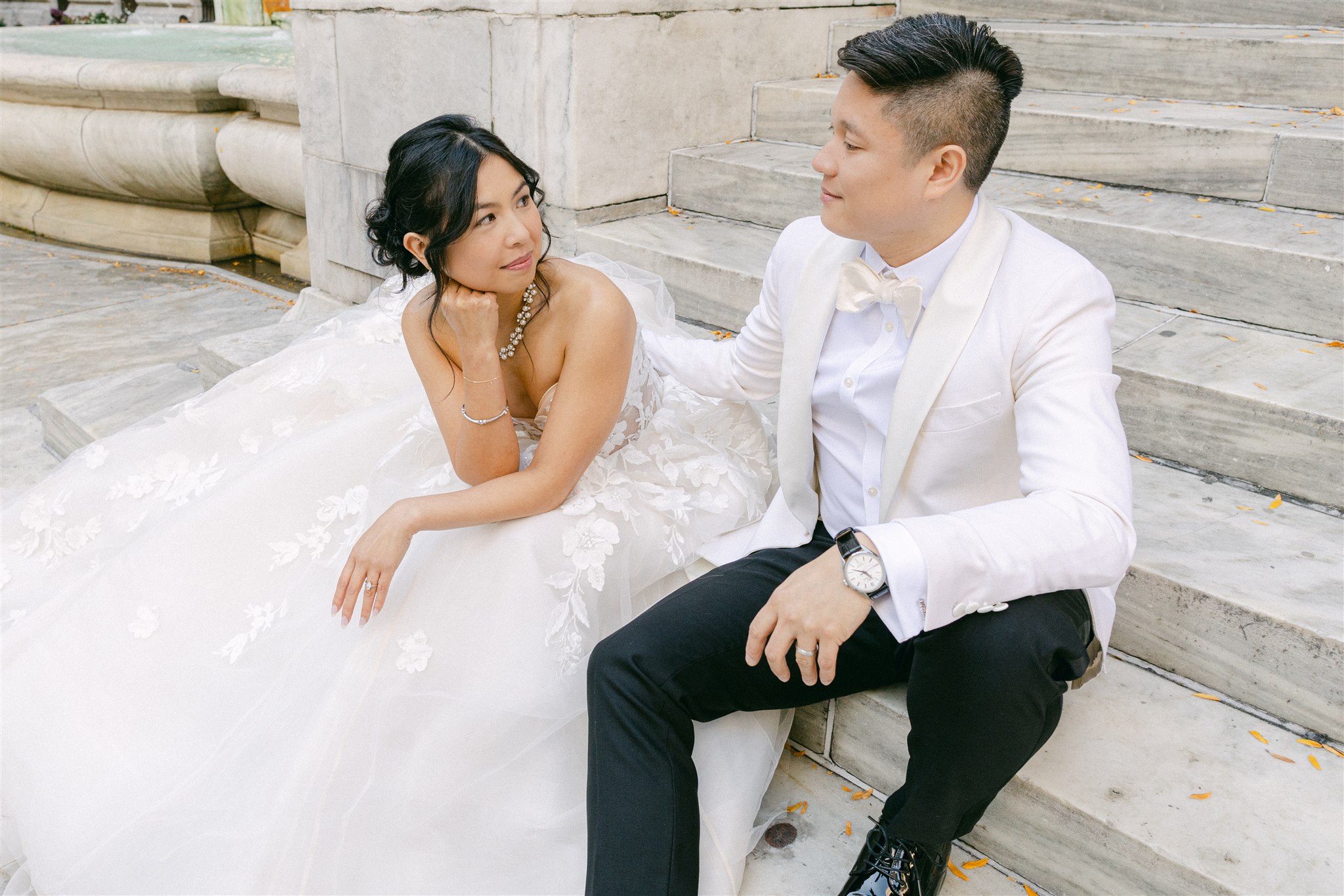 Wedding photos of a couple in NYC