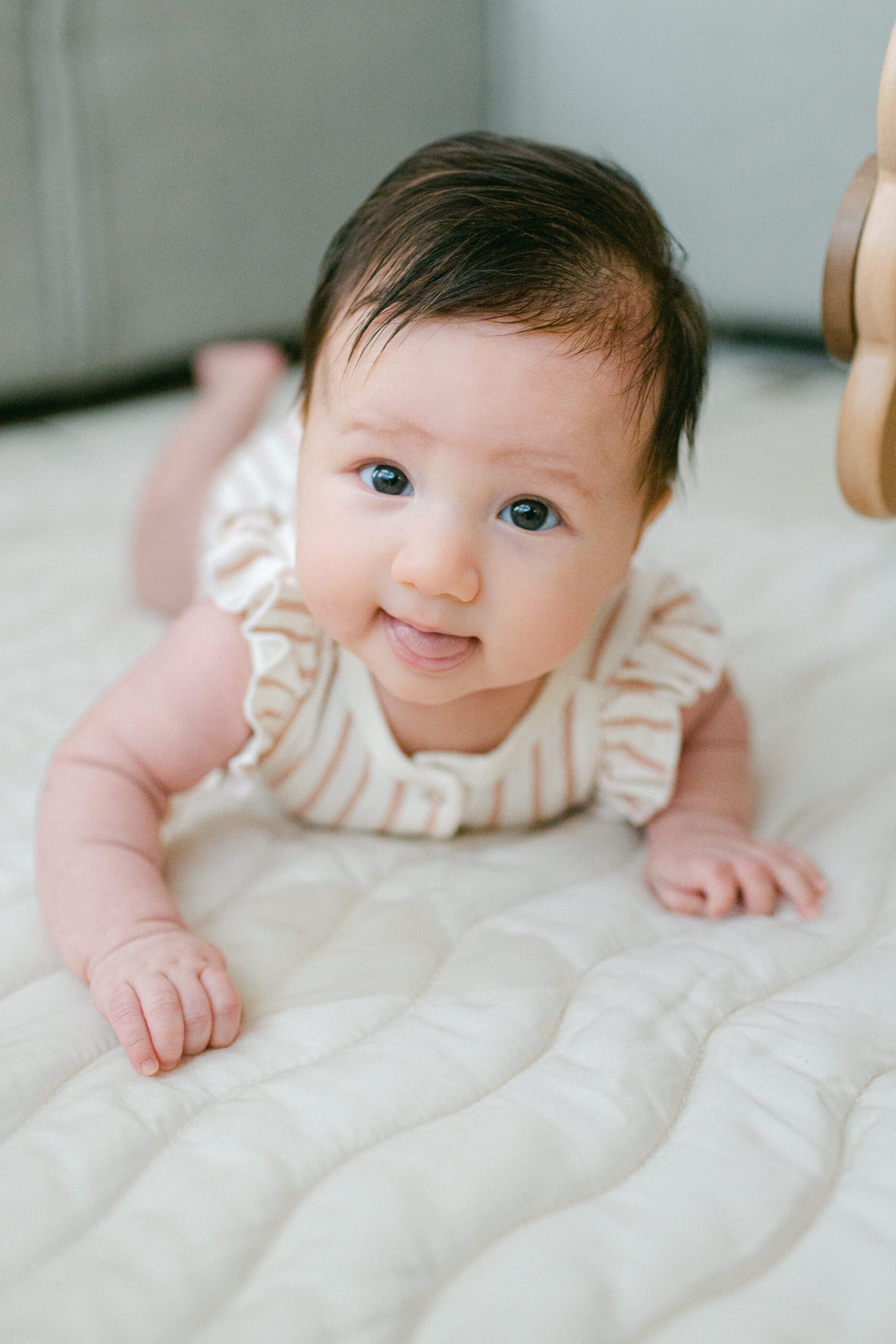 a baby crawling towards the camera