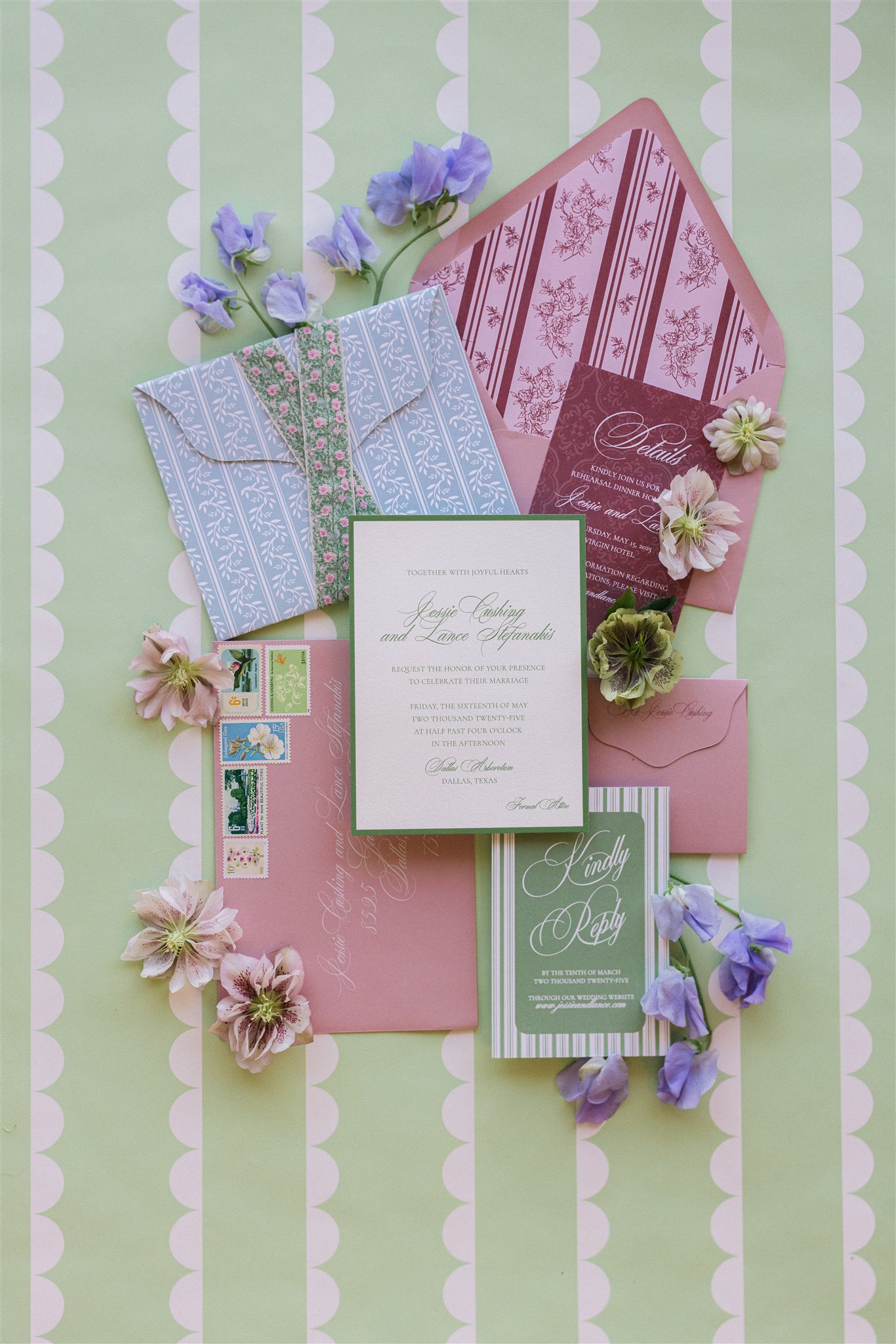 garden wedding invitation suite