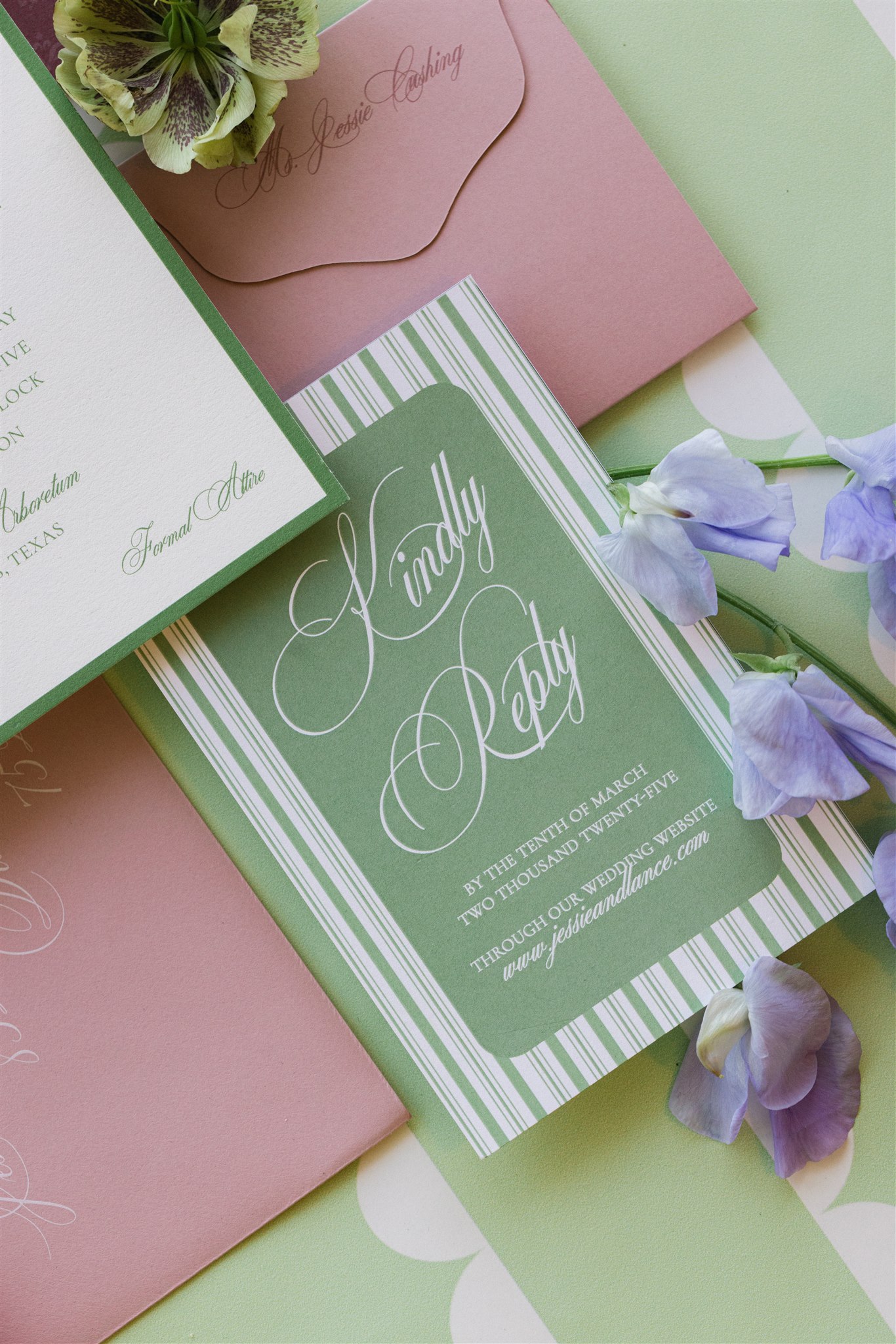 garden wedding invitation suite