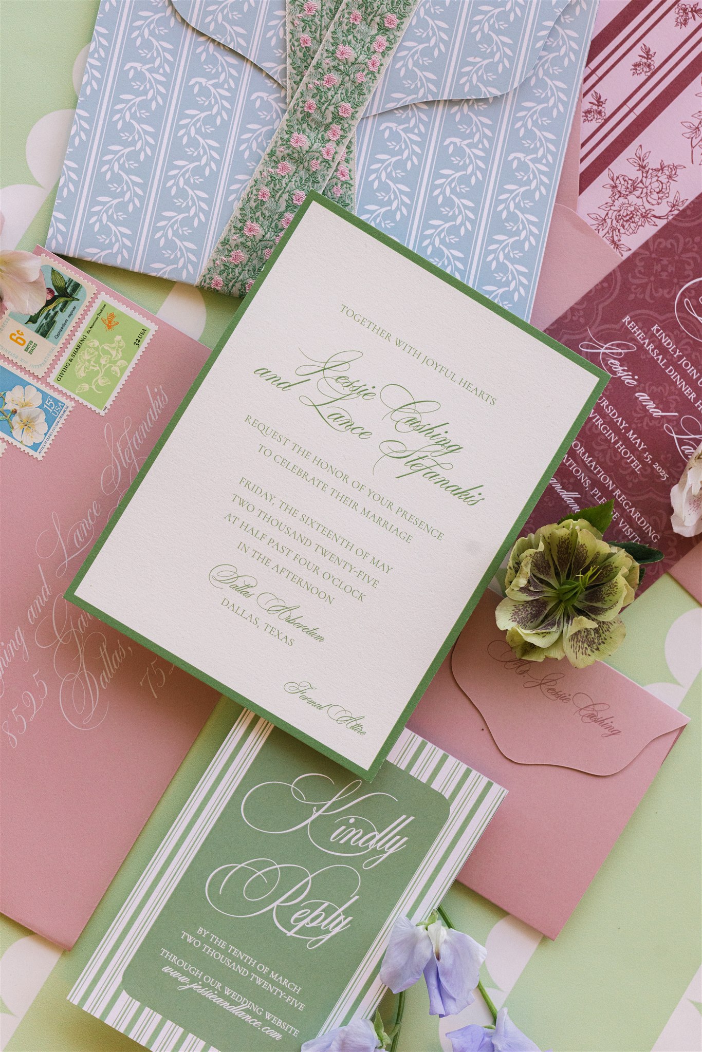 garden wedding invitation suite