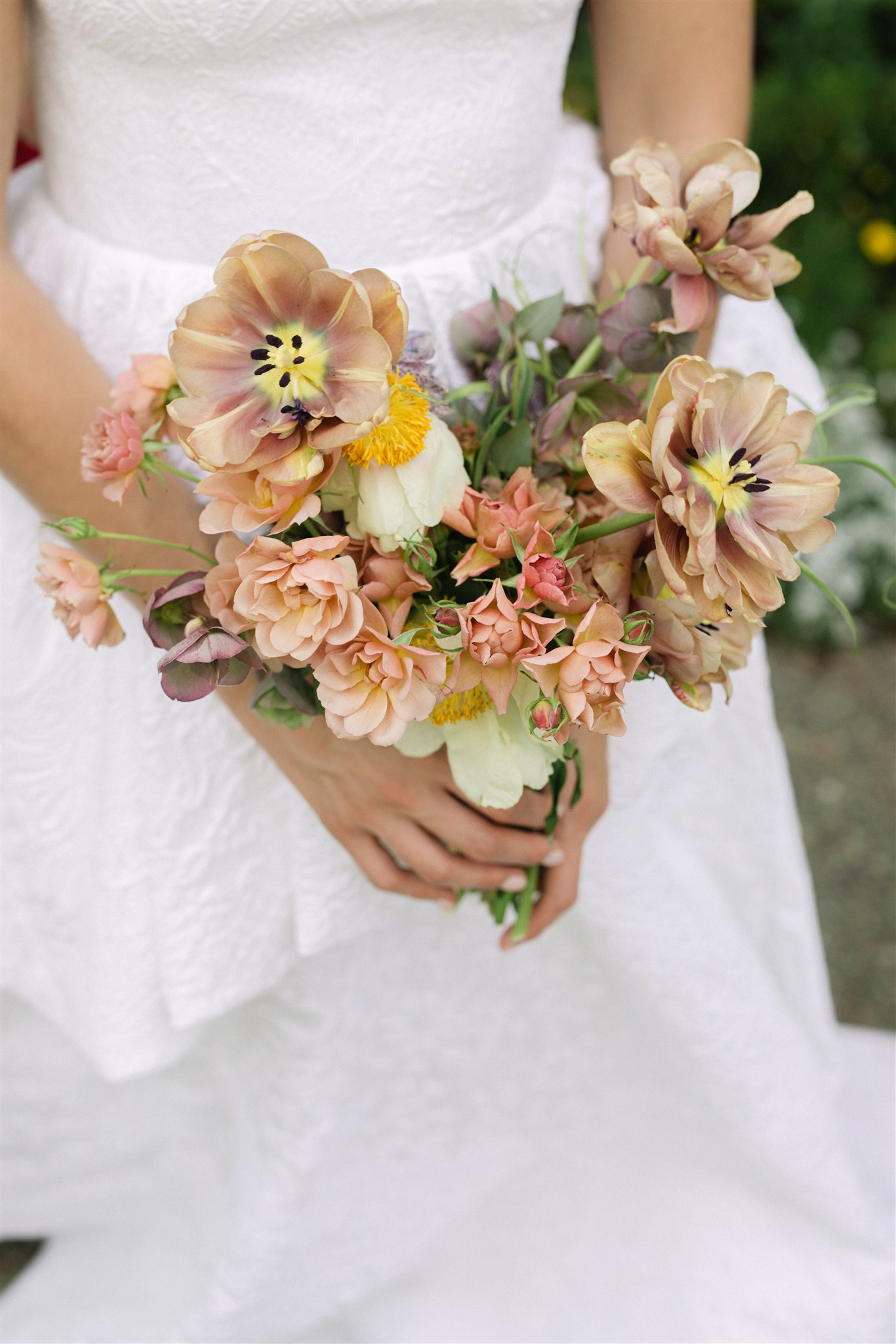 a bridal bouquet of tulips