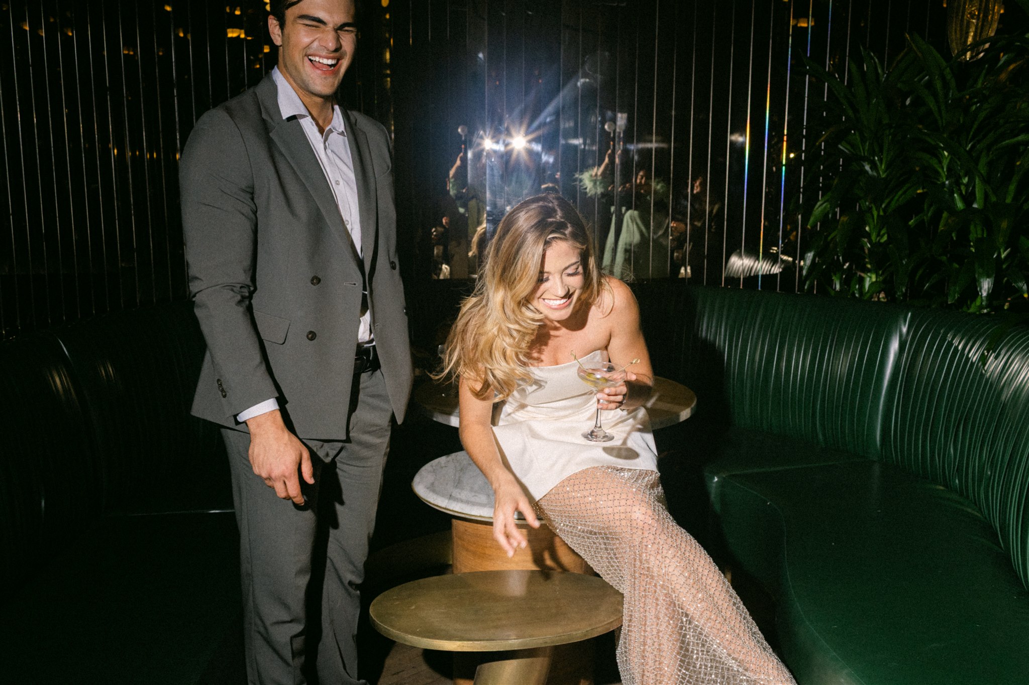 Moody editorial couples photos at a rehearsal dinner at the virgin hotels dallas
