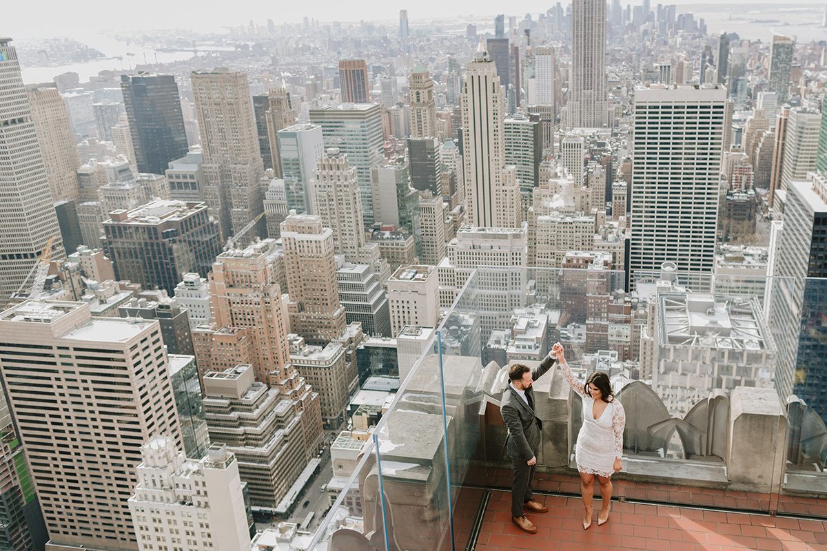 top of the rock engagement photos