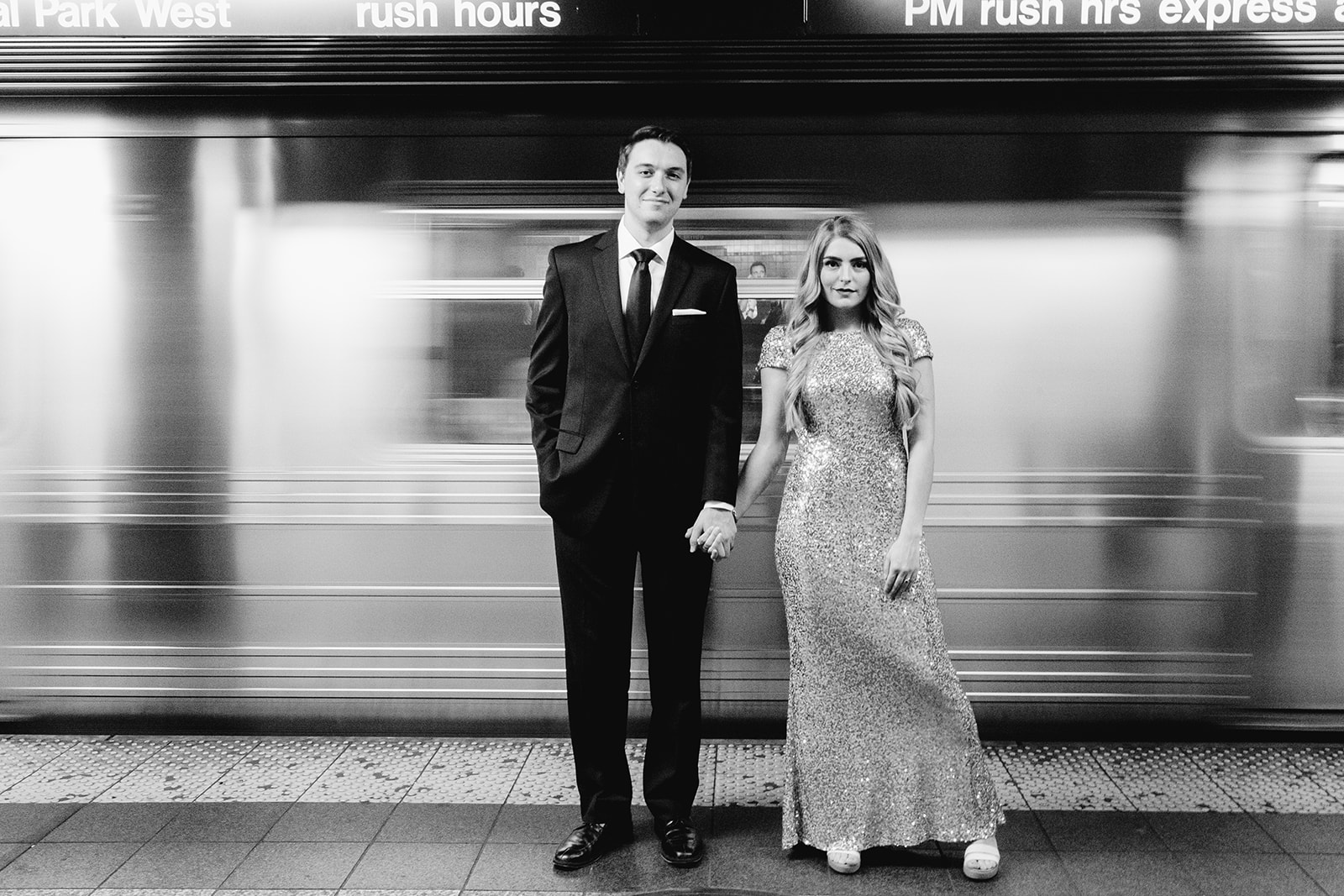 subway engagement photos