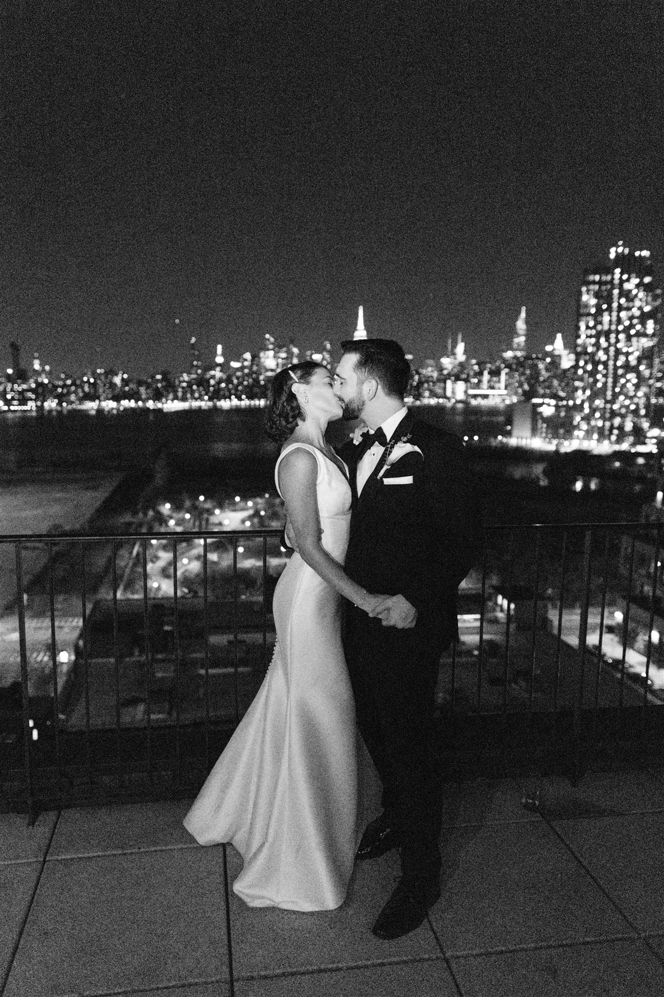 bride and groom kissing