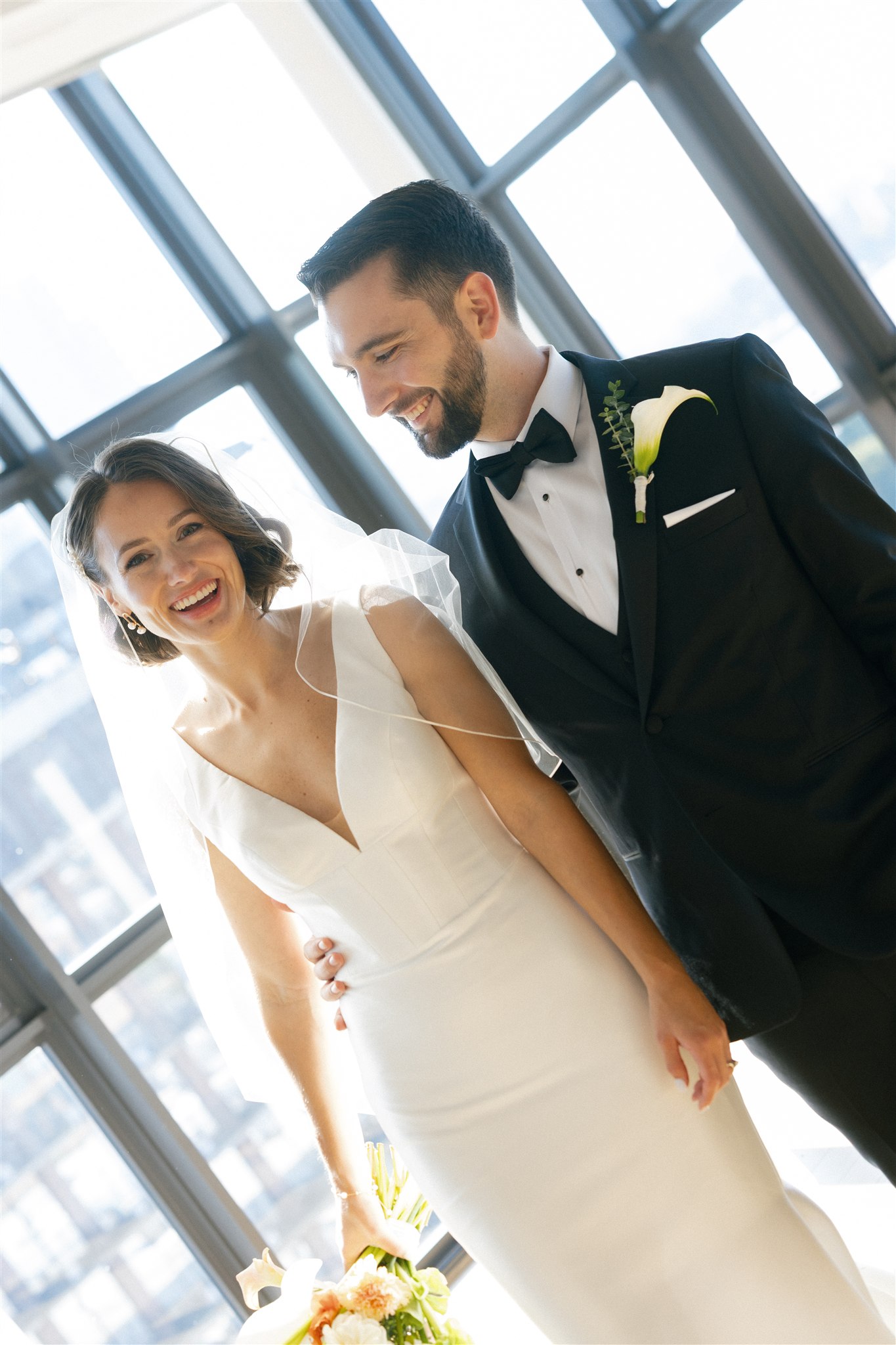 bride and groom portraits at the wythe hotel in brooklyn nyc