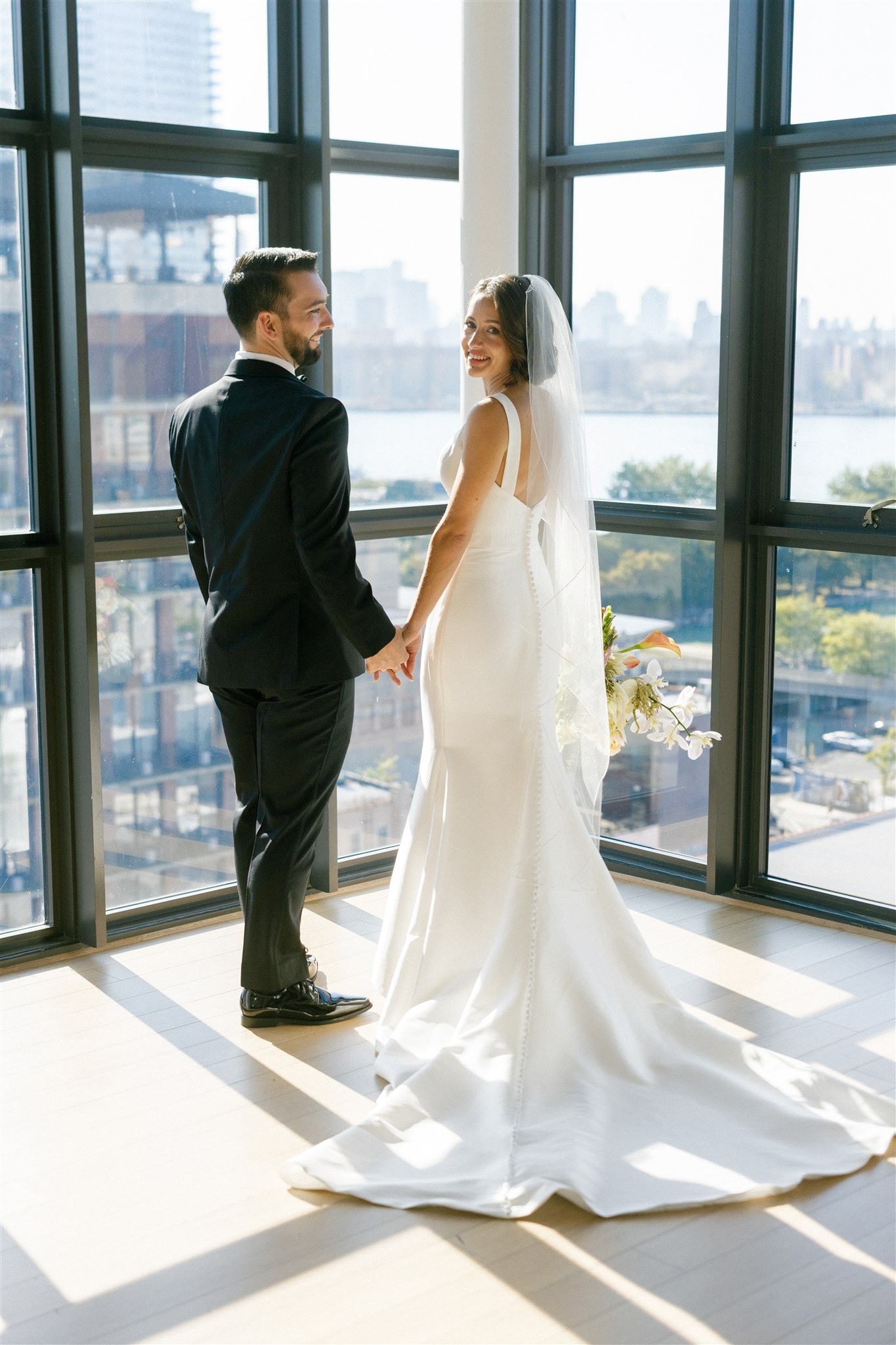 bride and groom portraits at the wythe hotel in brooklyn nyc