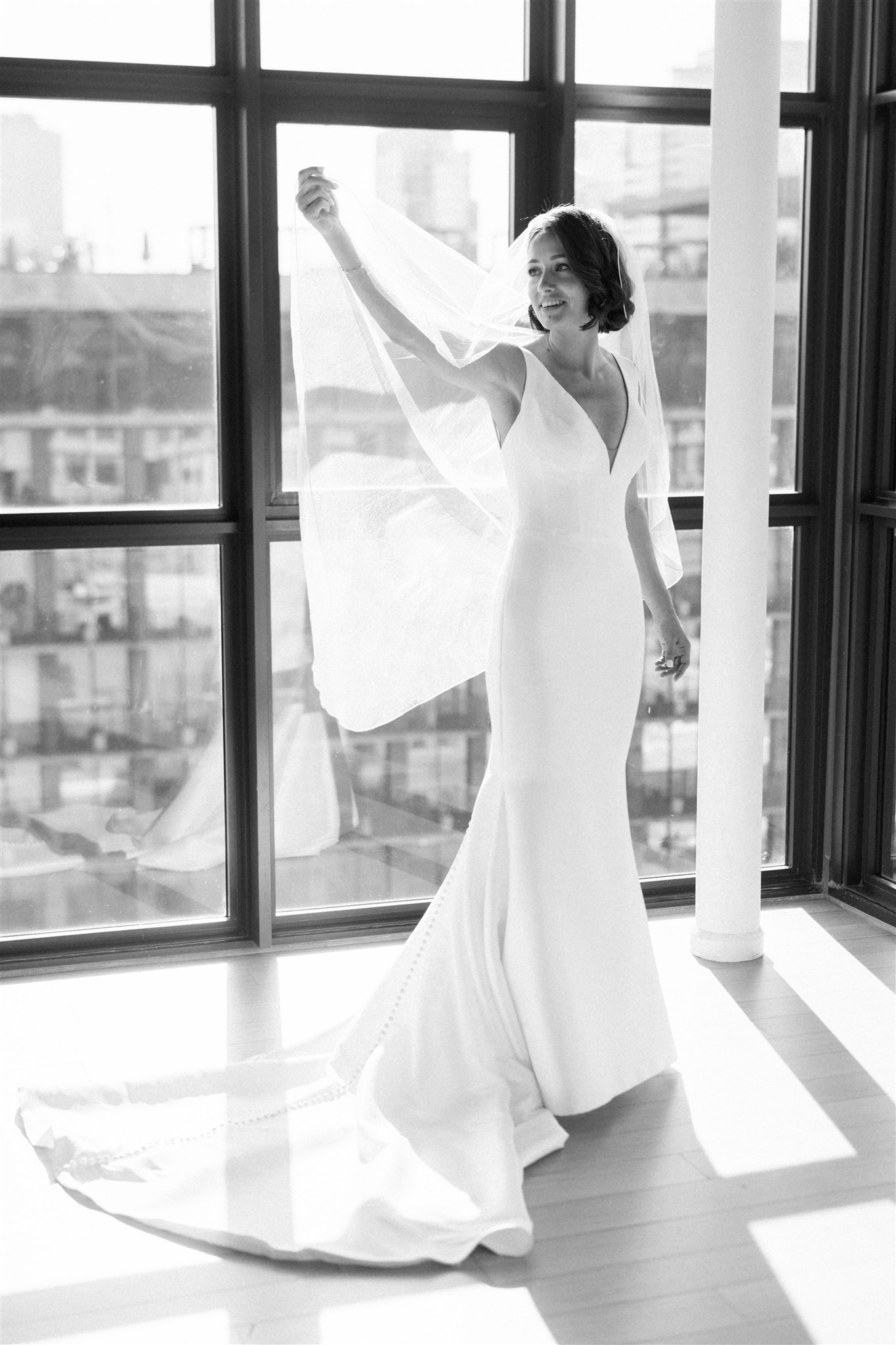 bridal portraits at the wythe hotel in brooklyn nyc