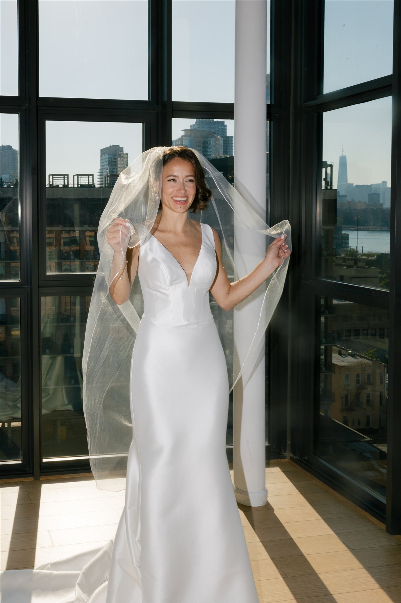 bridal portraits at the wythe hotel in brooklyn nyc