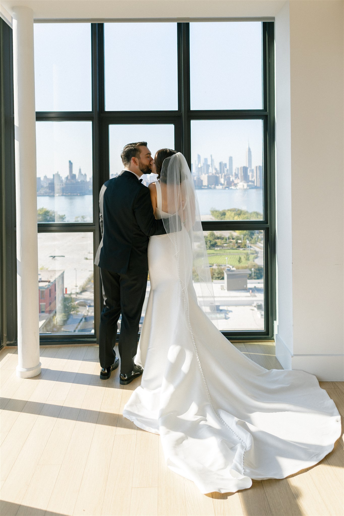bride and groom portraits at the wythe hotel in brooklyn nyc